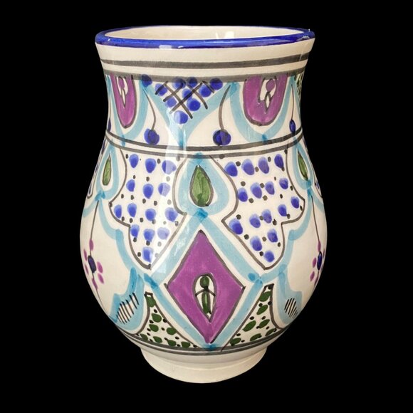 Large Hand Painted Le Souk Ceramique Malika Stoneware Mug: Tunisia - Picture 3 of 6